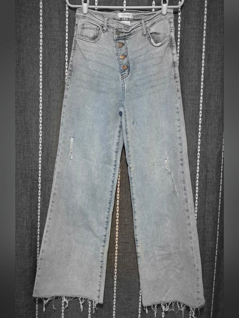 Vibrant Light Blue High-Rise Wide Leg Jeans